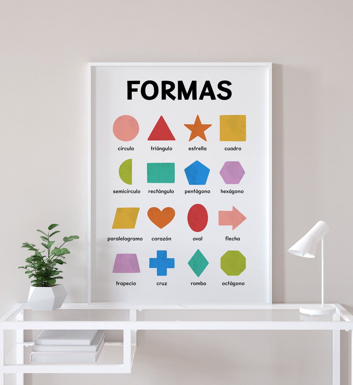 Formas Spanish Shapes Chart Kids Educational Nursery Learning Poster - Image 6
