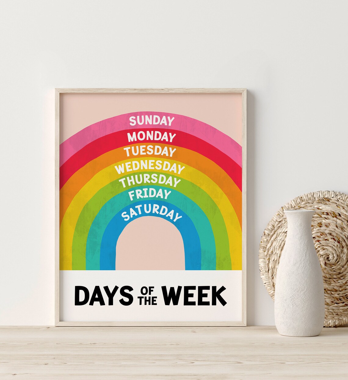 Rainbow Days Of The Week Nursery Learning Art Print - Image 5