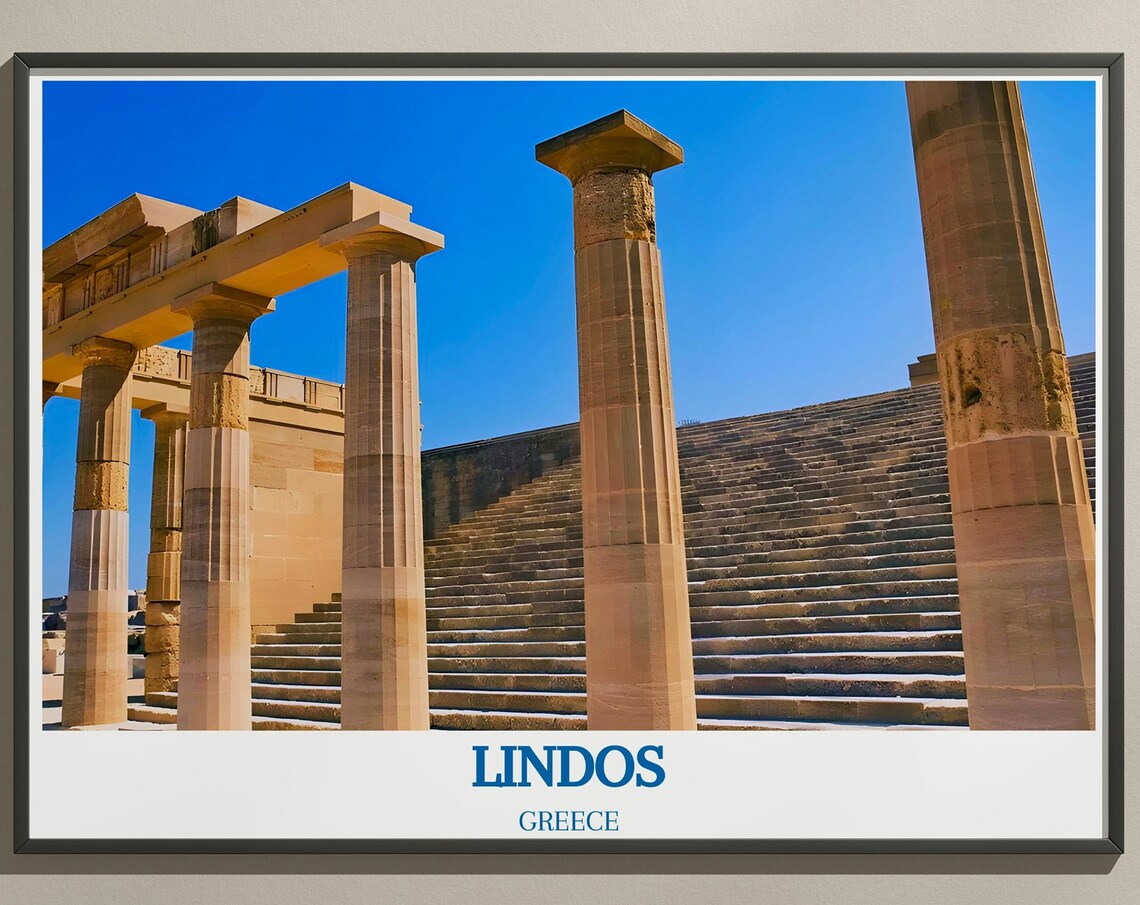 Lindos Acropolis Ancient Greek Columns Ruins Greece Photo Poster