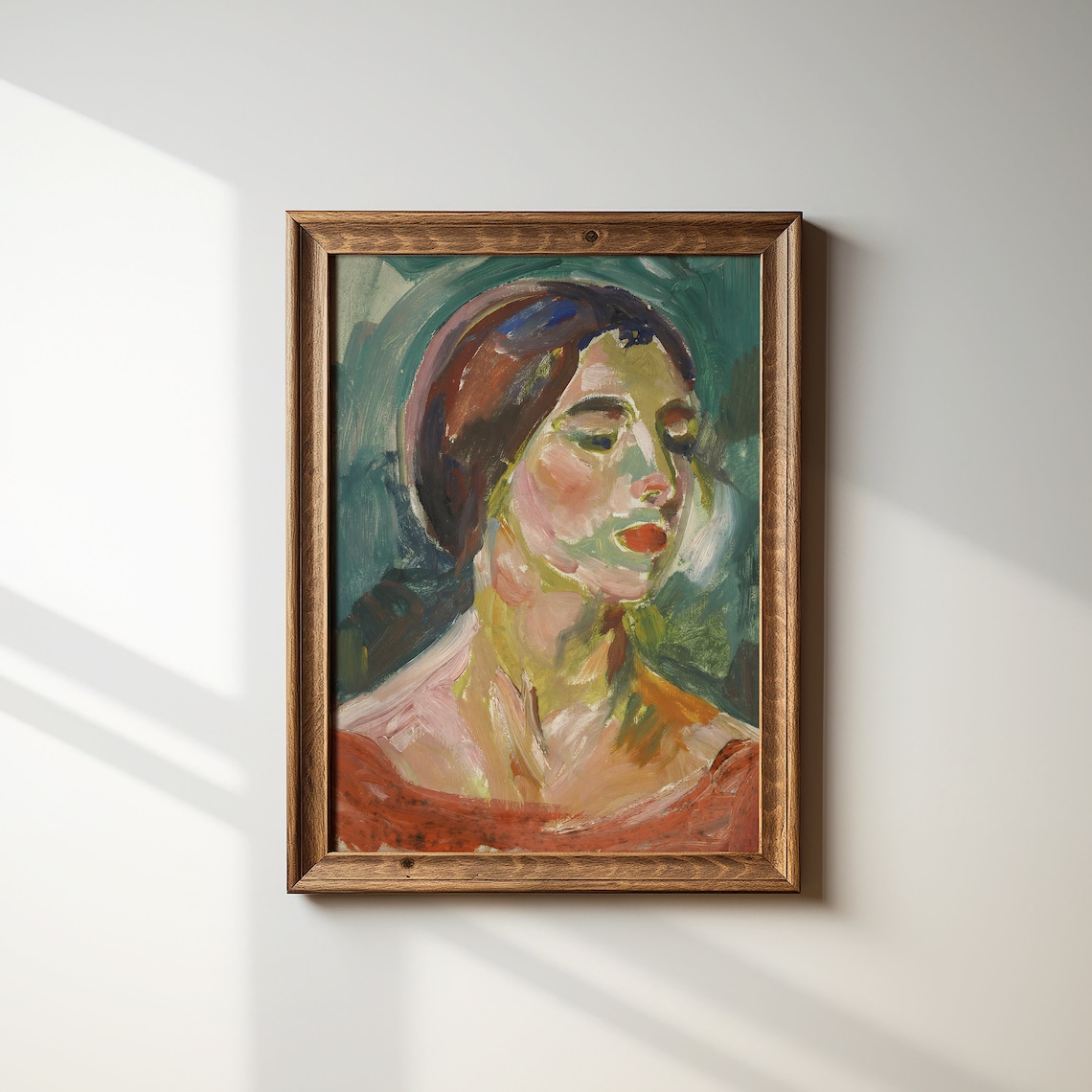 Abstract Woman Portrait, Vintage Designer Wall Art