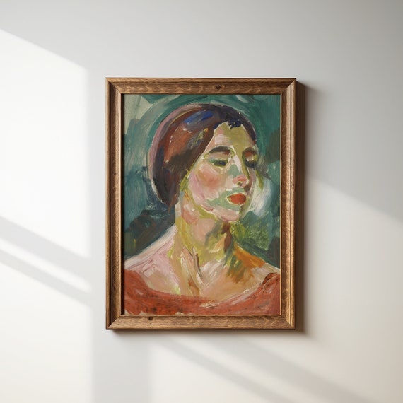 Abstract Woman Portrait, Vintage Designer Wall Art