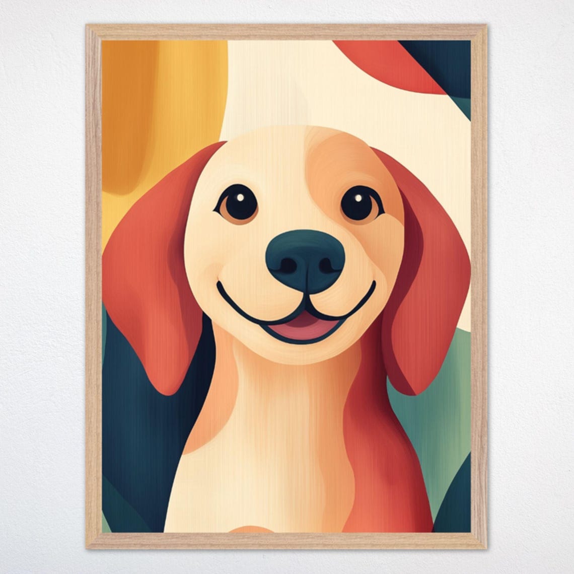 Smiling Dachshund Portrait Colorful Modern Dog Artwork Poster