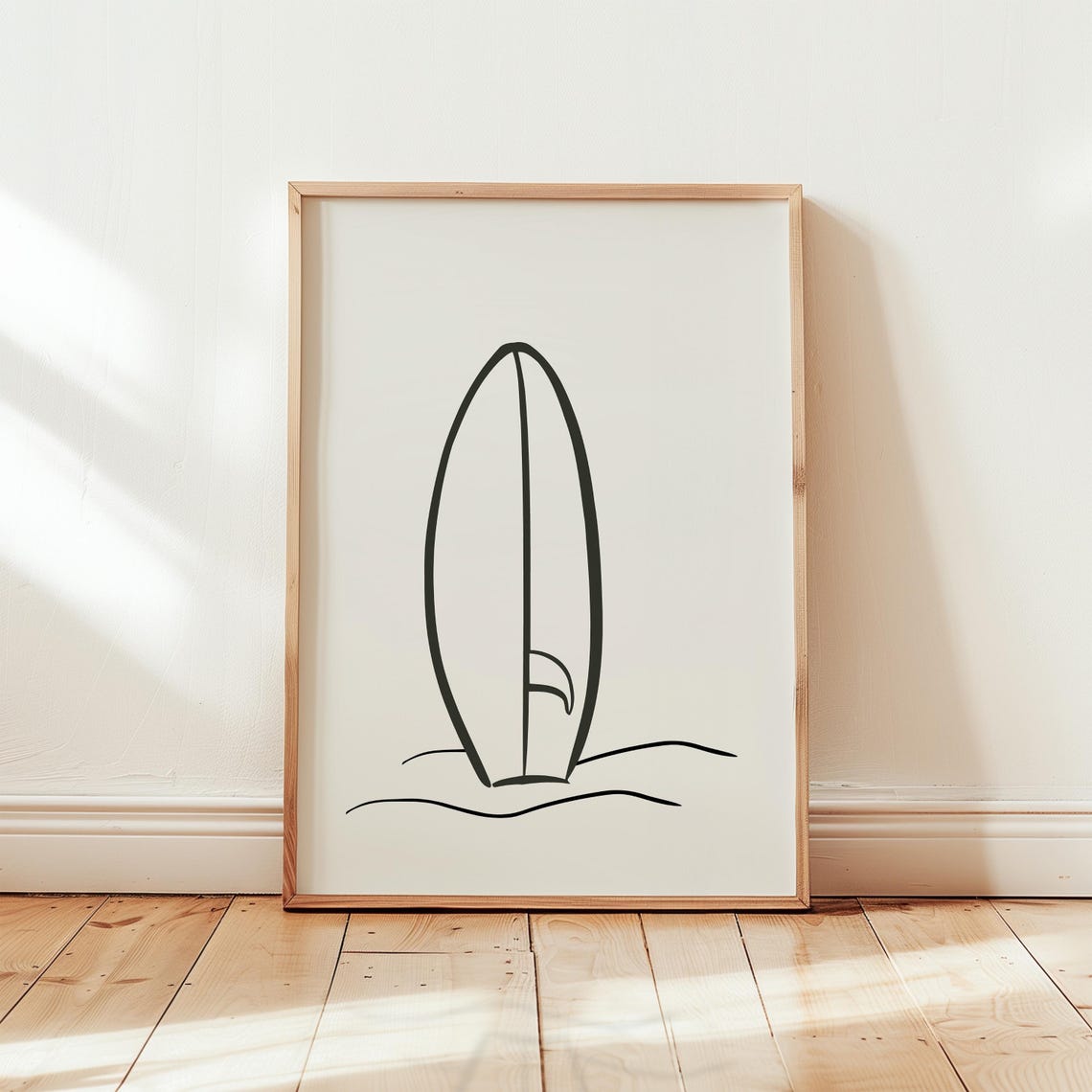 Minimalist Surfboard Line Art Beach Surf Coastal Style Art Poster - Image 3