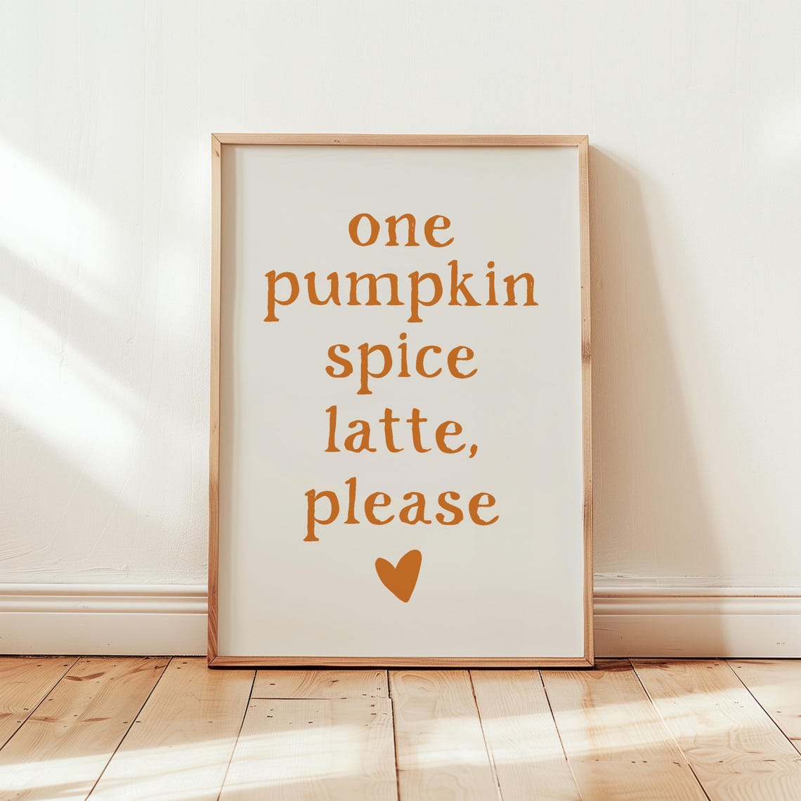 One Pumpkin Spice Latte Please Heart Fall Kitchen Quote Poster - Image 4