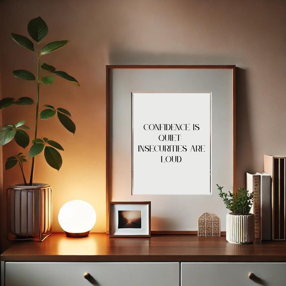 Confidence Is Quiet Insecurities Are Loud Minimalist Quote Poster - Image 2