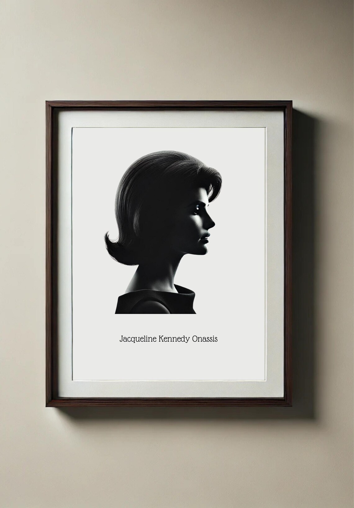 Jacqueline Kennedy Onassis Silhouette Profile Portrait Poster