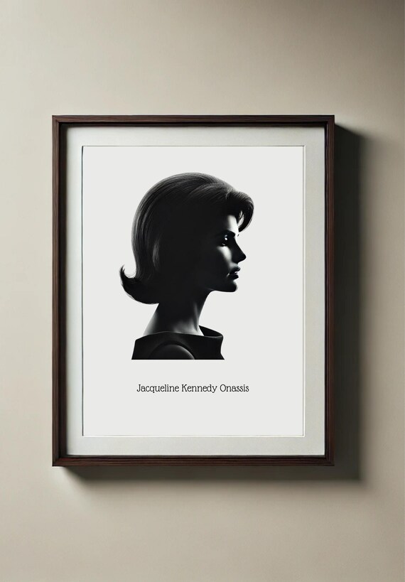 Jacqueline Kennedy Onassis Silhouette Profile Portrait Poster