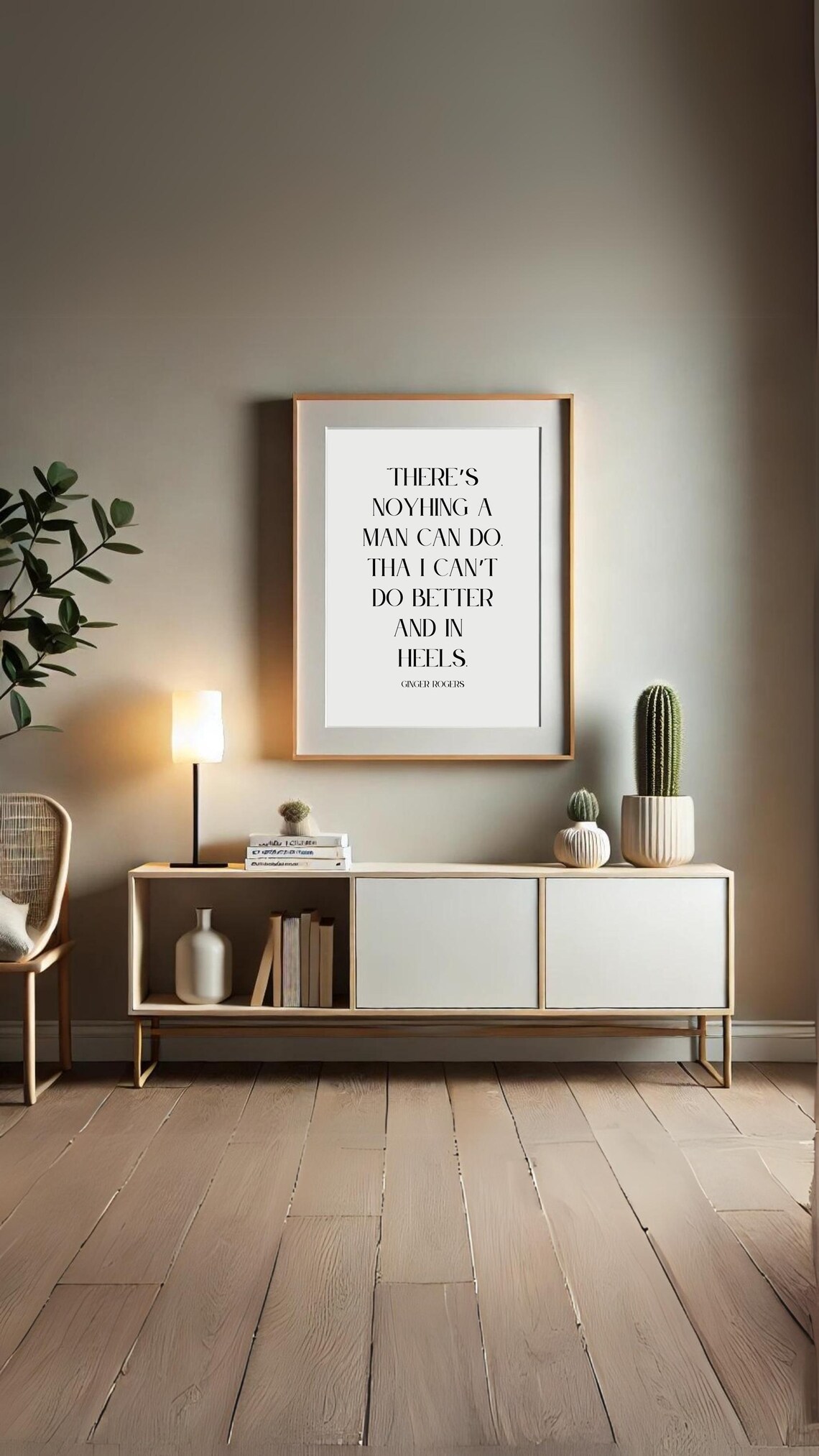 Ginger Rogers Heels Feminist Quote Minimalist Typography Poster - Image 4
