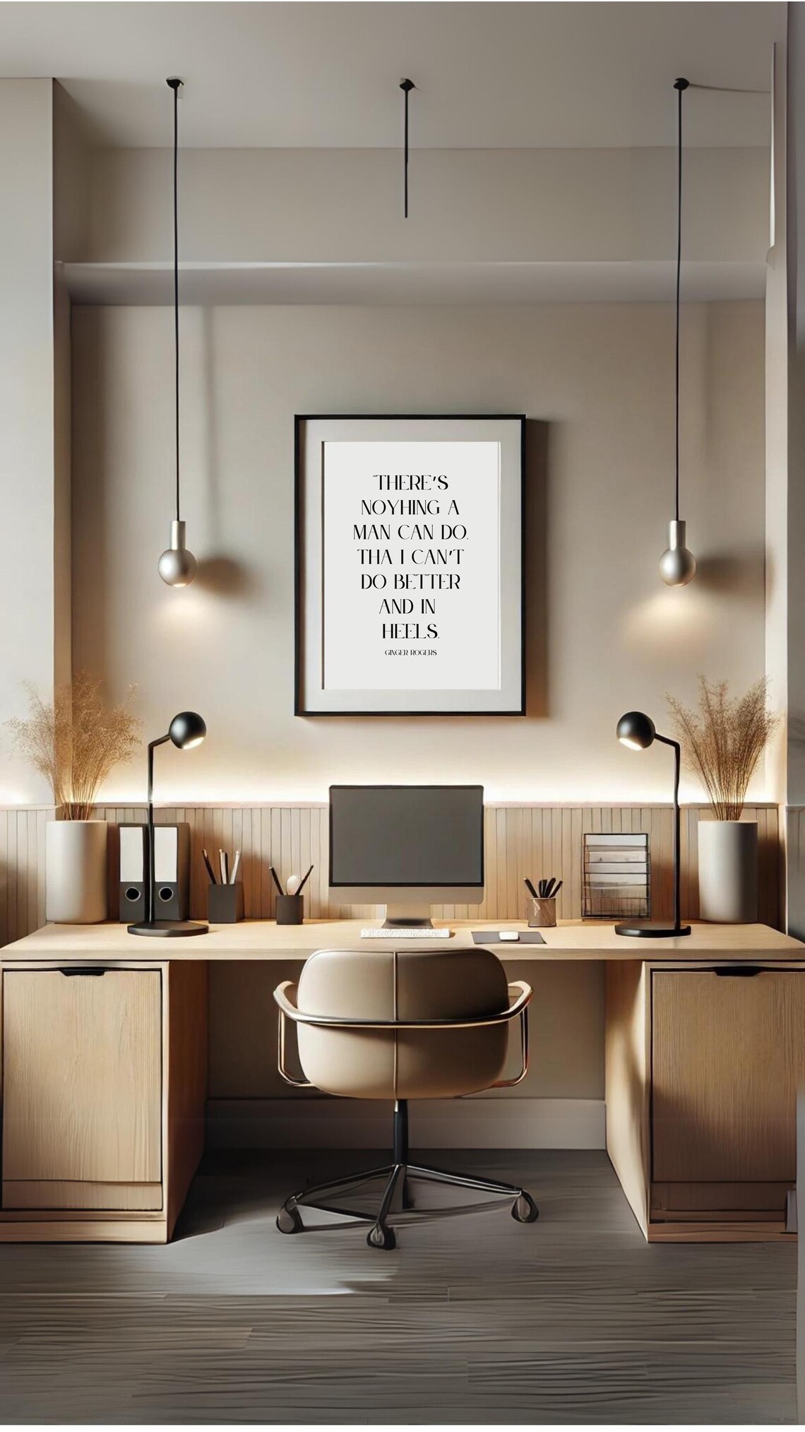 Ginger Rogers Heels Feminist Quote Minimalist Typography Poster - Image 5