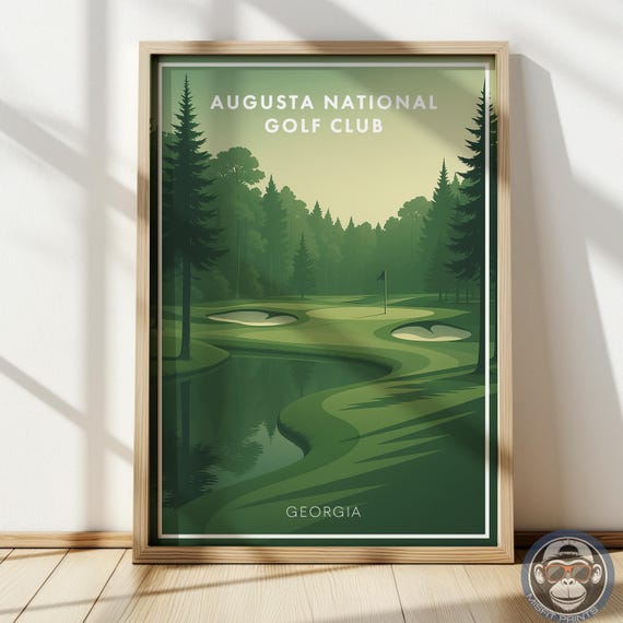 Augusta National Golf Course Art Print Minimalist Wall Decor
