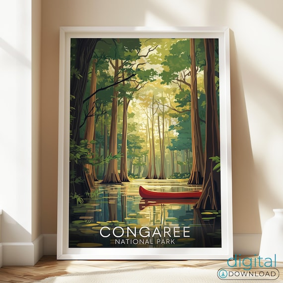 Congaree National Park Poster, South Carolina Travel Art