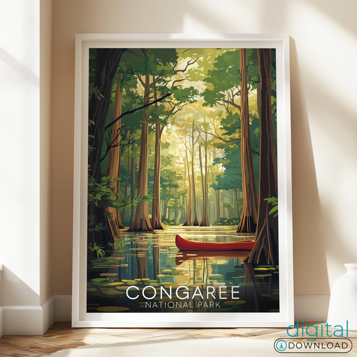 Congaree National Park Poster, South Carolina Travel Art