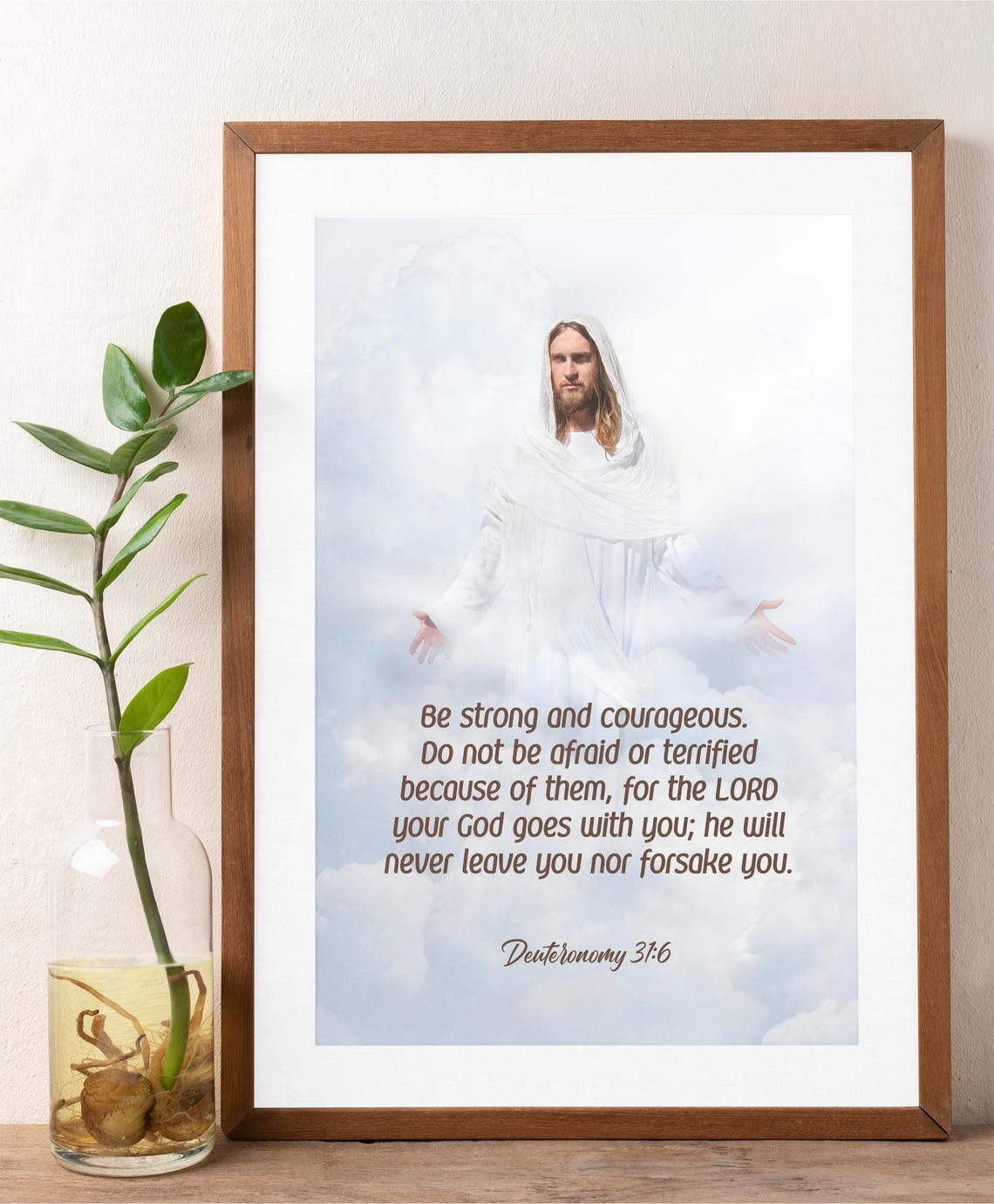 6 Bible Verse Deuteronomy 316 Be Strong And Courageous Scripture Wall Art Scripture Print Christian Gift - Image 6