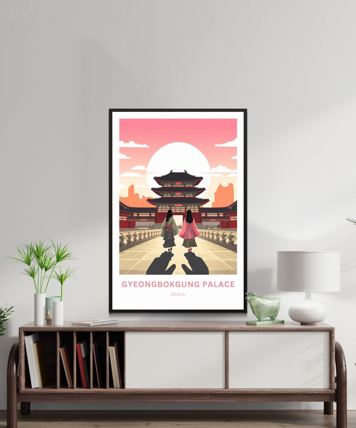 Gyeongbokgung Palace Seoul Sunset Personalized Travel Poster - Image 2