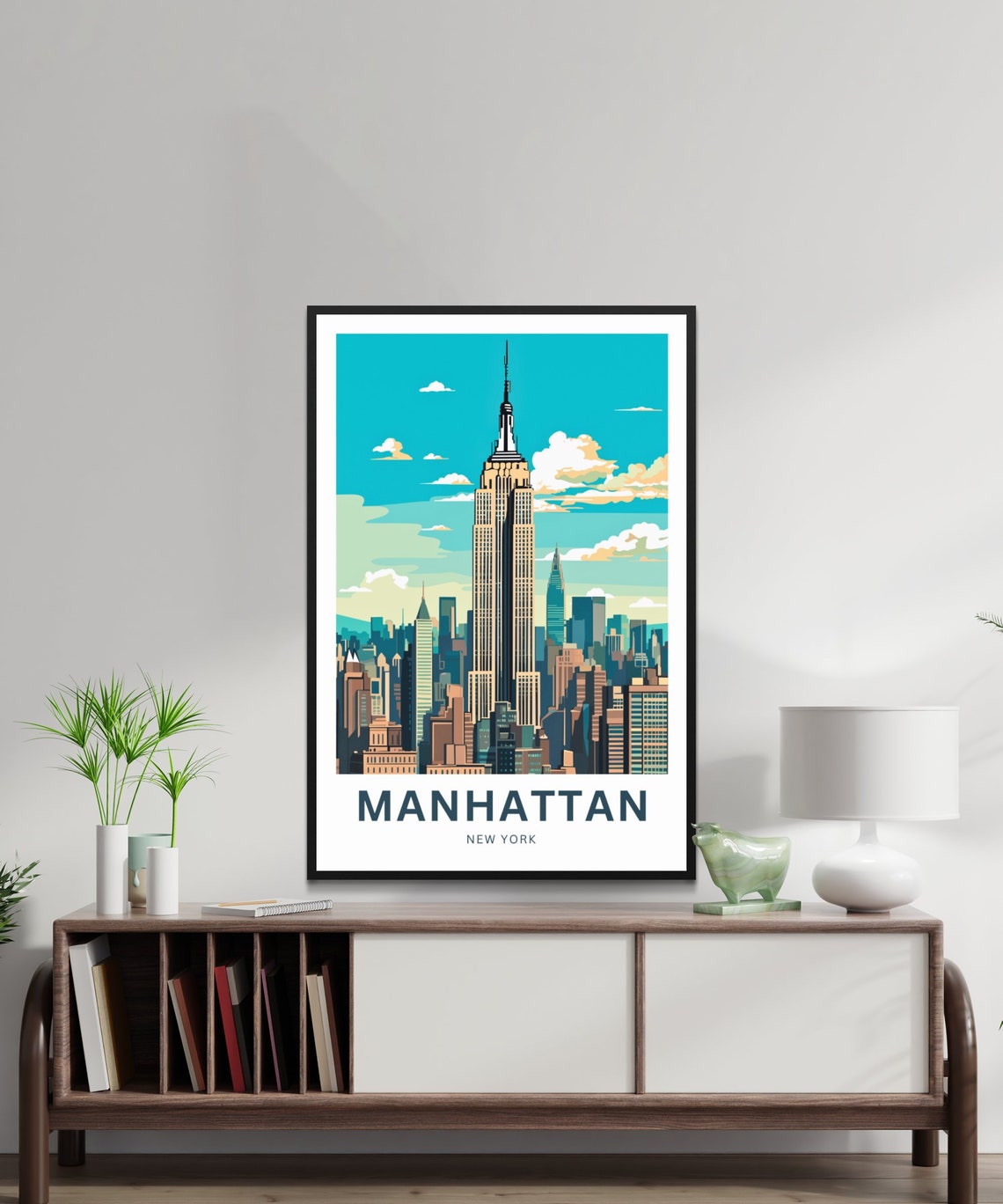 Personalized Manhattan New York Empire State Skyline Scene Poster - Image 2