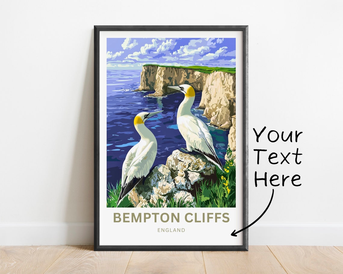 Bempton Cliffs England Gannets Seabirds Cliff View Travel Poster - Image 2