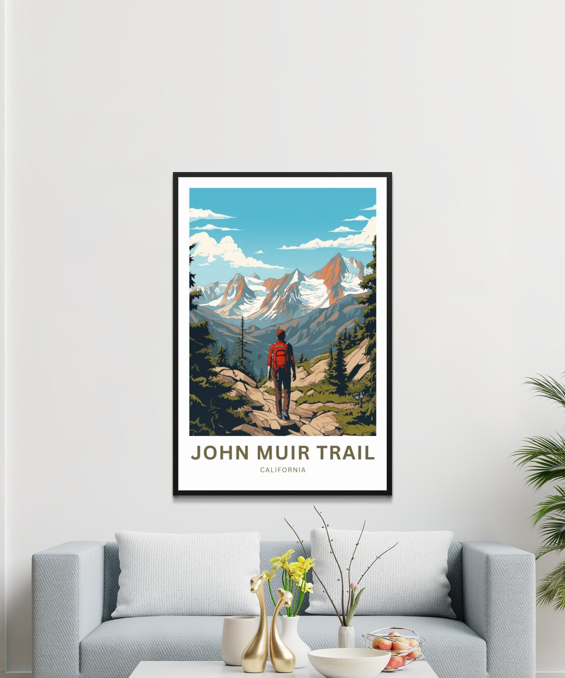 John Muir Trail Travel Print John Muir Trail Poster California Wall Art Framed Present Gift California Present - Image 3