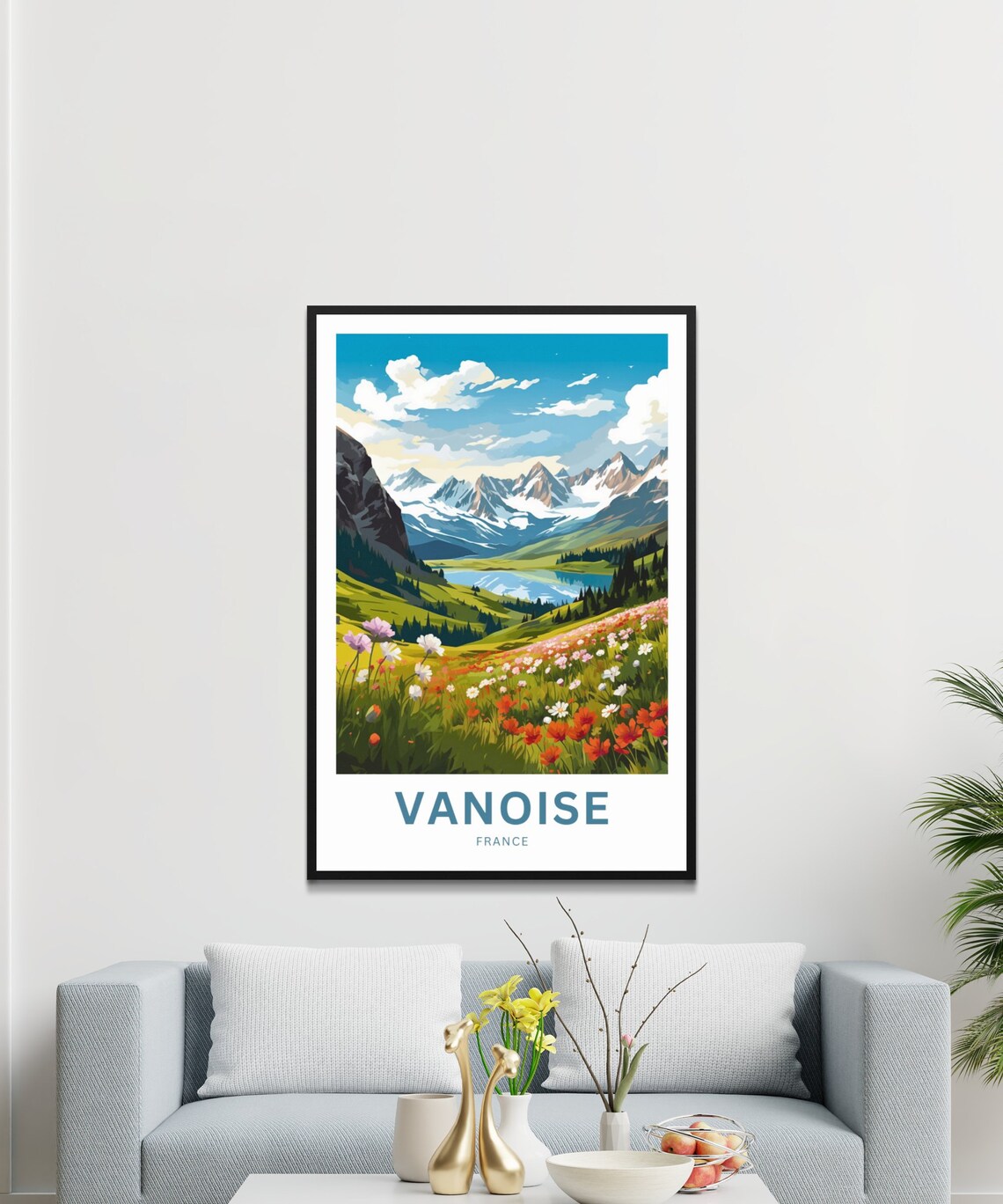 Vanoise France Wildflower Hillside Personalized Travel Poster - Image 3