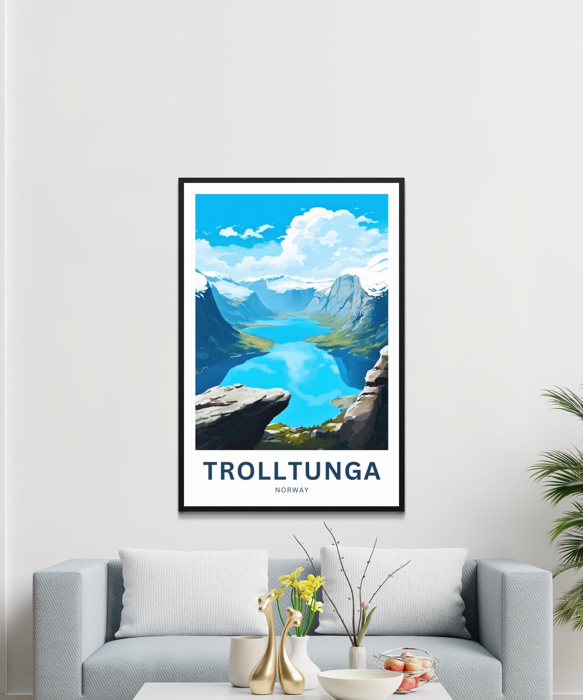 Personalized Trolltunga Norway Rock Ledge Over the Fjord Poster - Image 3