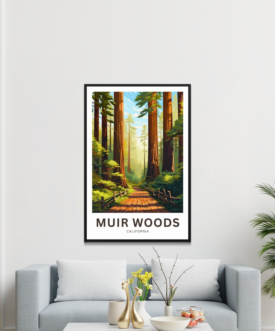 Muir Woods California Personalized Redwood Forest Trail Travel Poster - Image 3