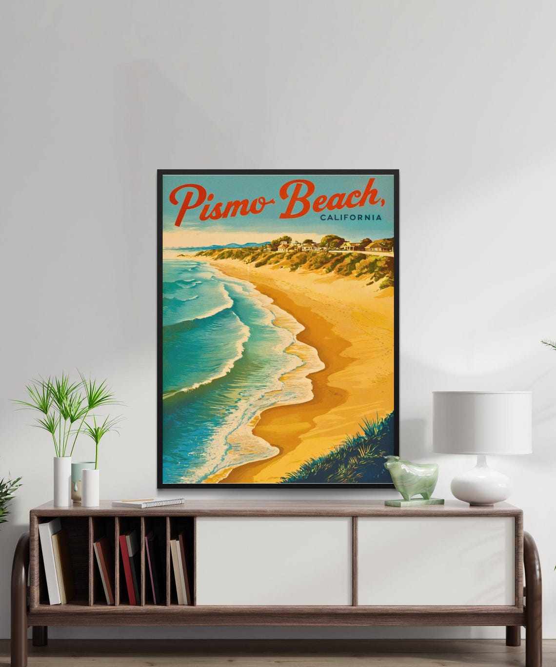 Pismo Beach California Retro Waves Sandy Shore Travel Poster - Image 3