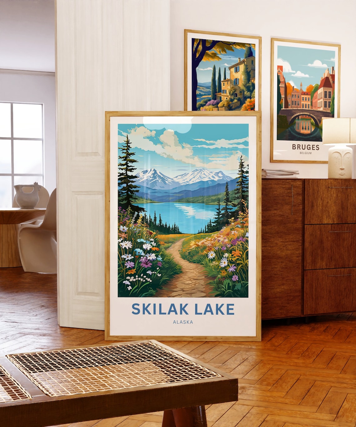 Skilak Lake Alaska Wildflower Trail to Turquoise Water Poster - Image 5