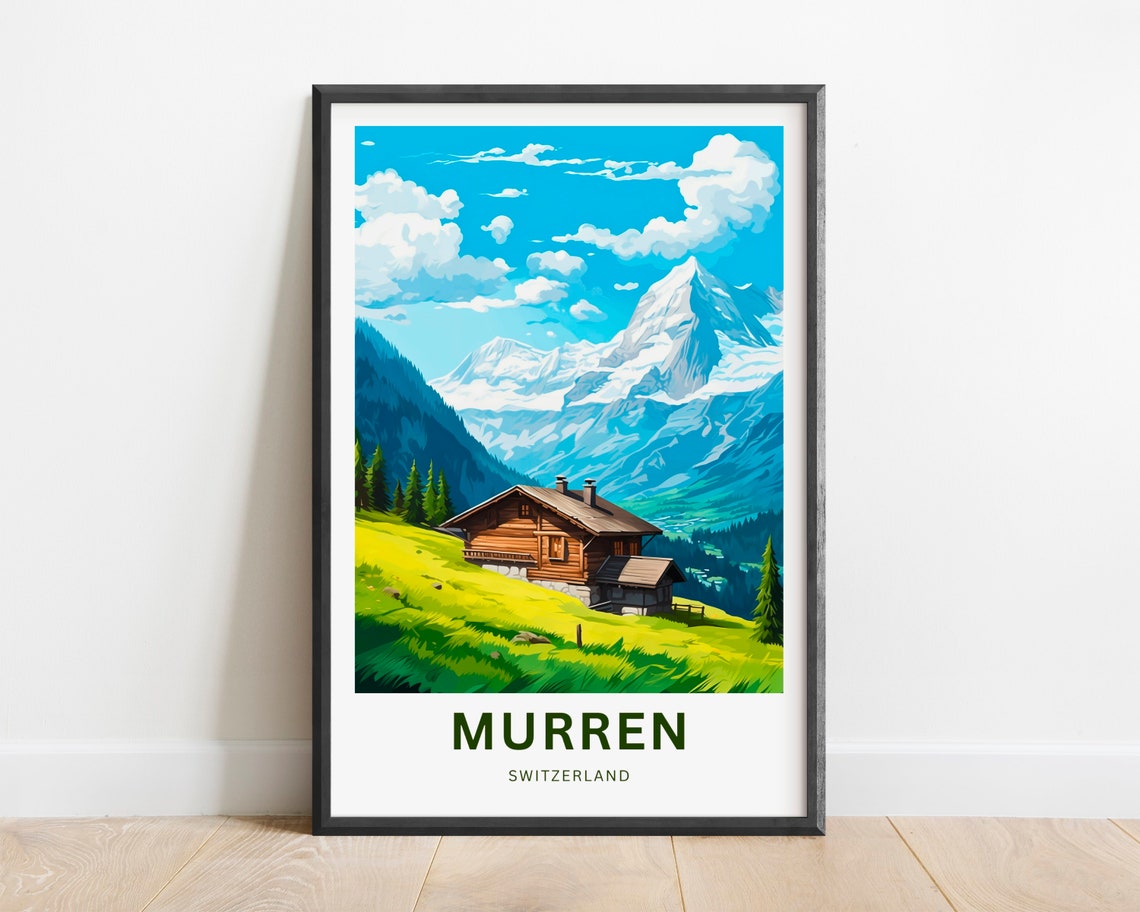 Murren Travel Poster, Switzerland Gift
