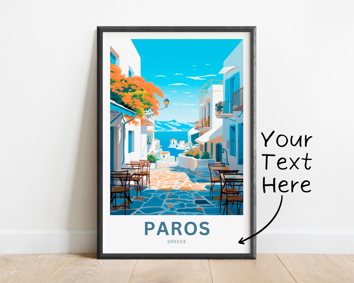 Personalized Paros Island Travel Poster, Greece
