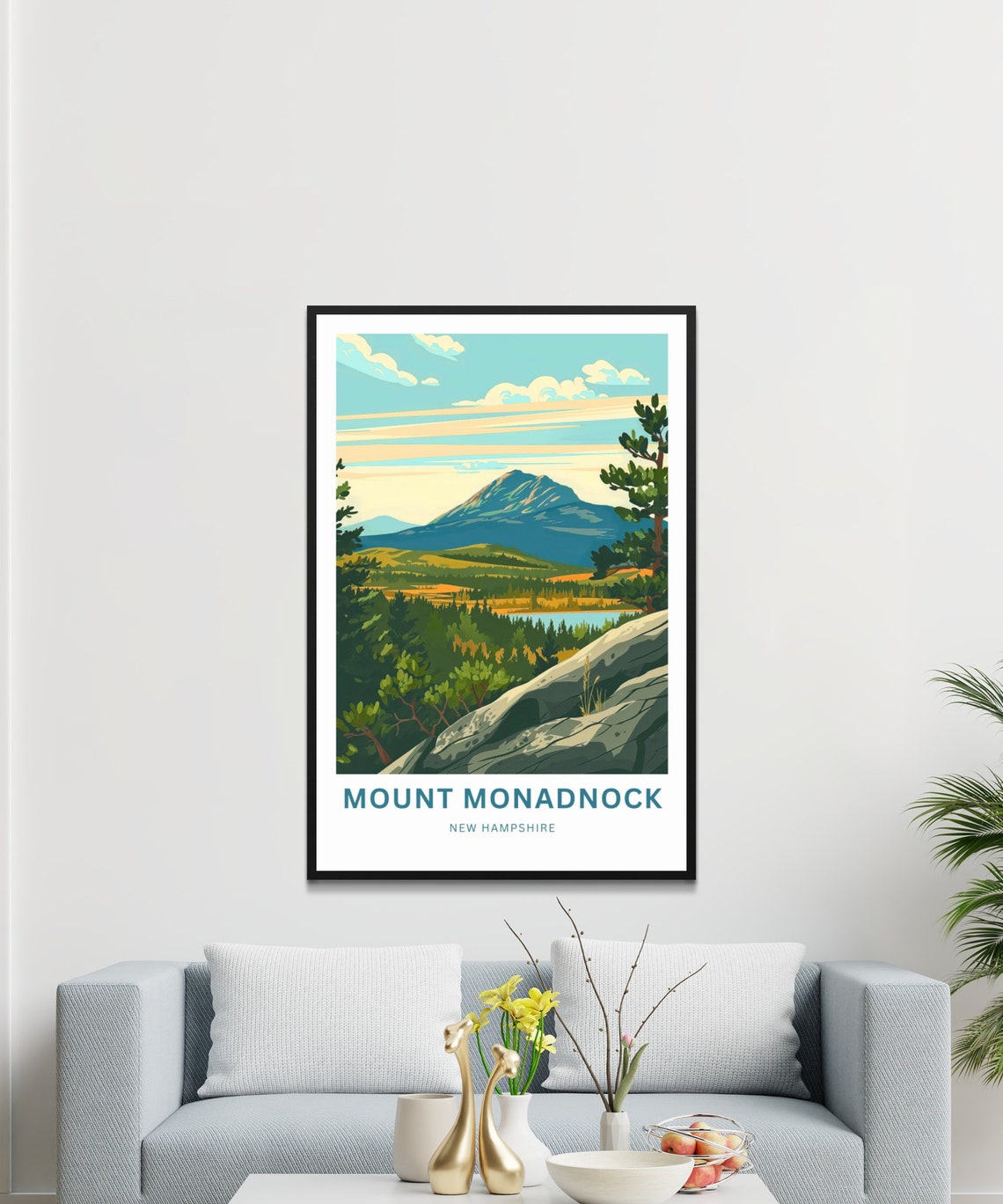 Personalized Mount Monadnock Summit Rocky Ledge Custom Name Poster - Image 2