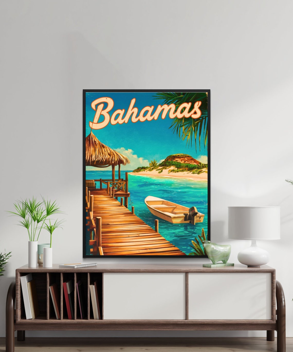 Bahamas Vintage Travel Poster Bahamas Print Caribbean Wall Art Framed Gift Caribbean Present - Image 3