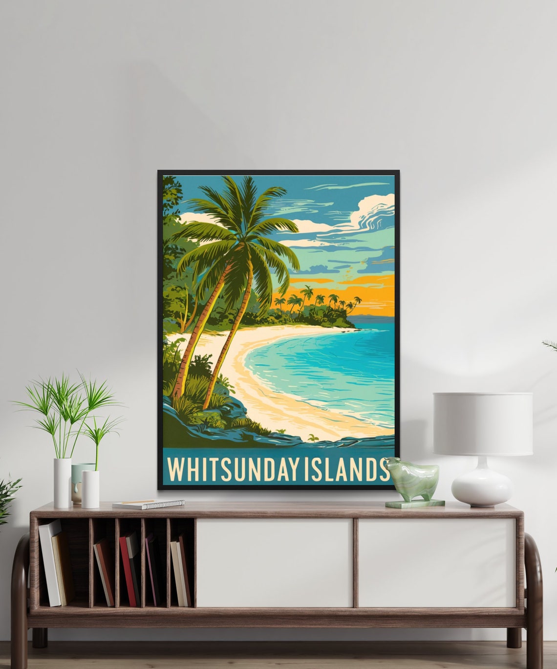 Whitsunday Islands Australia Vintage Tropical Beach Sunset Poster - Image 2