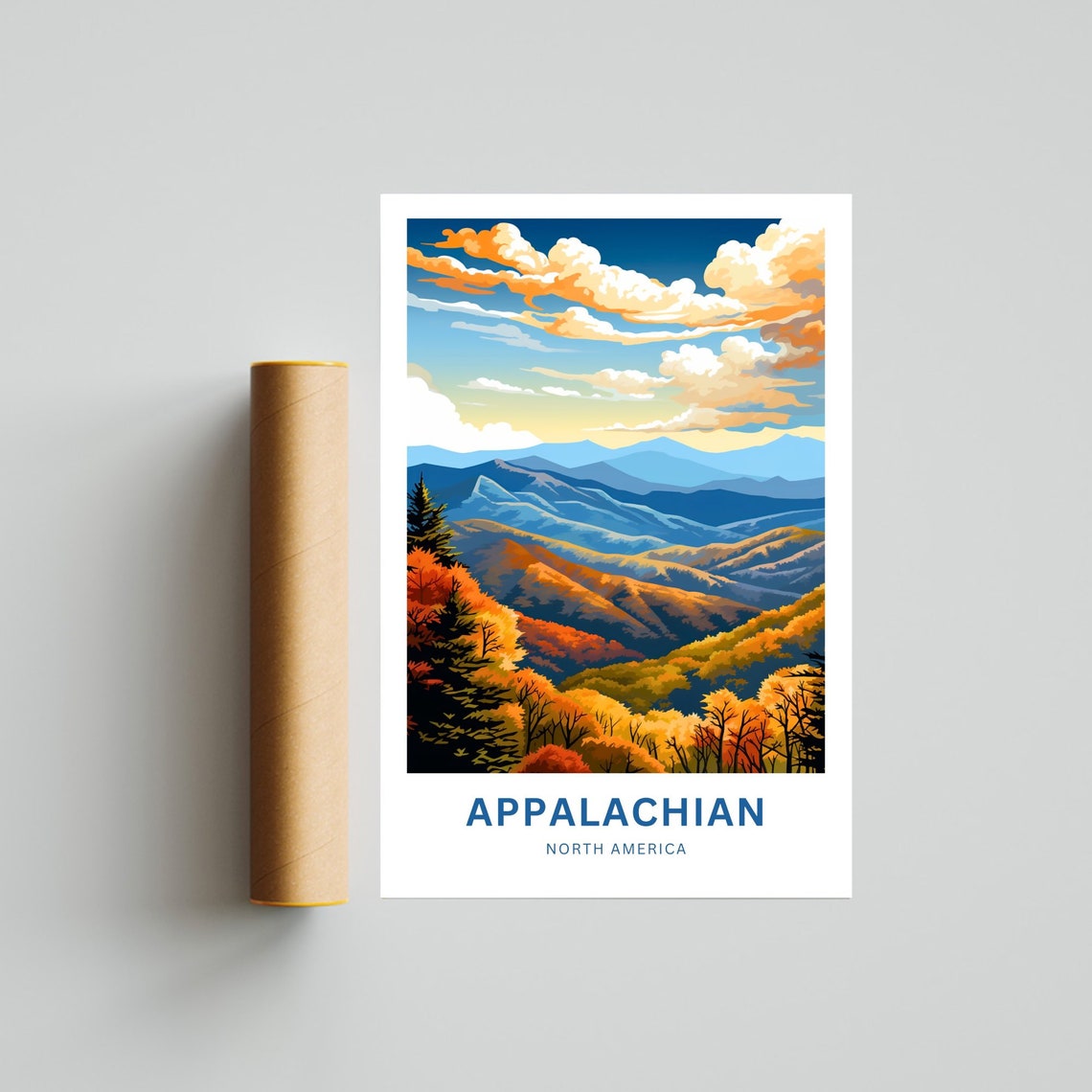Appalachian Mountains Fall Foliage Blue Ridge Sunset Vista Poster - Image 4