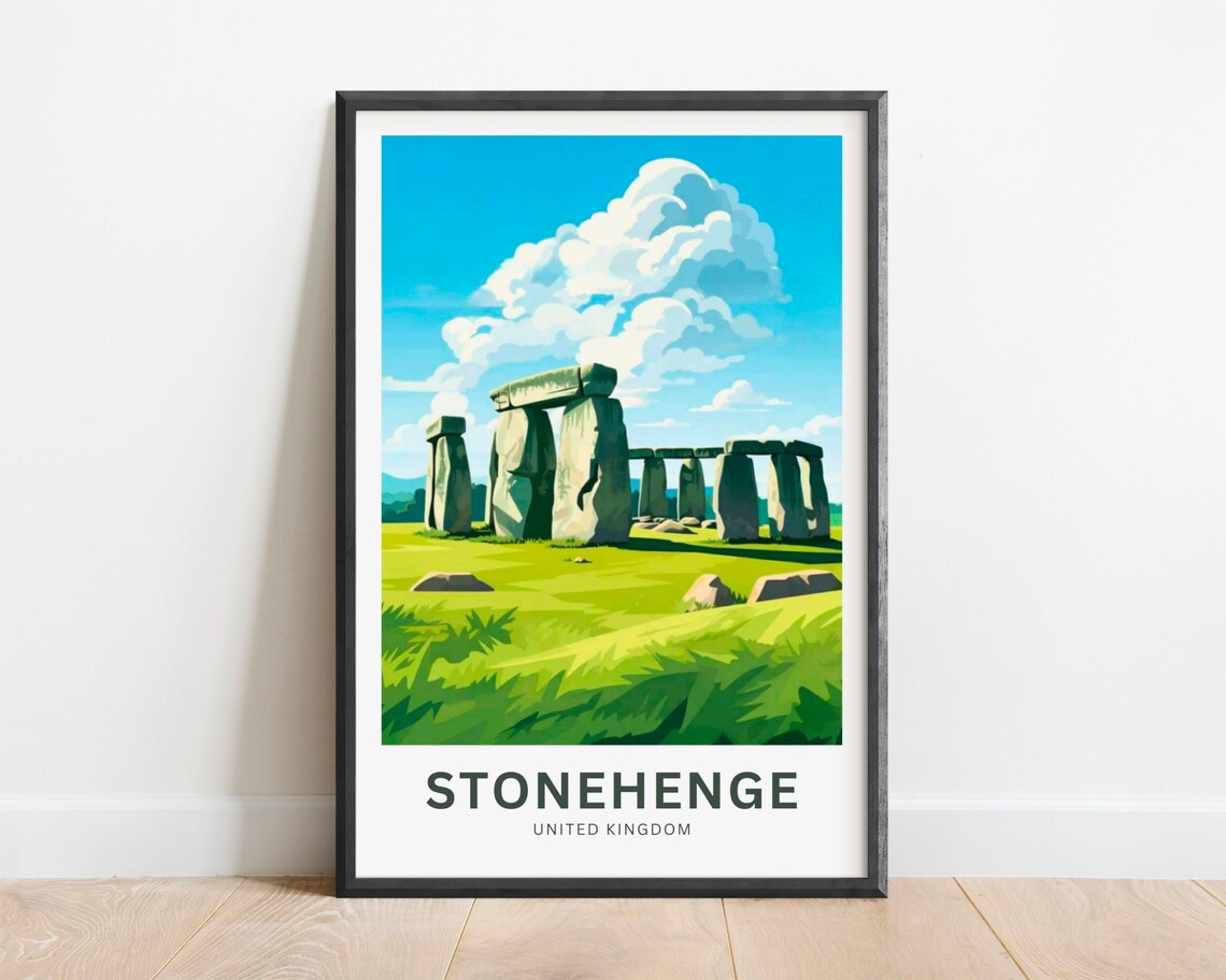 Stonehenge Travel Poster, United Kingdom Wall Art