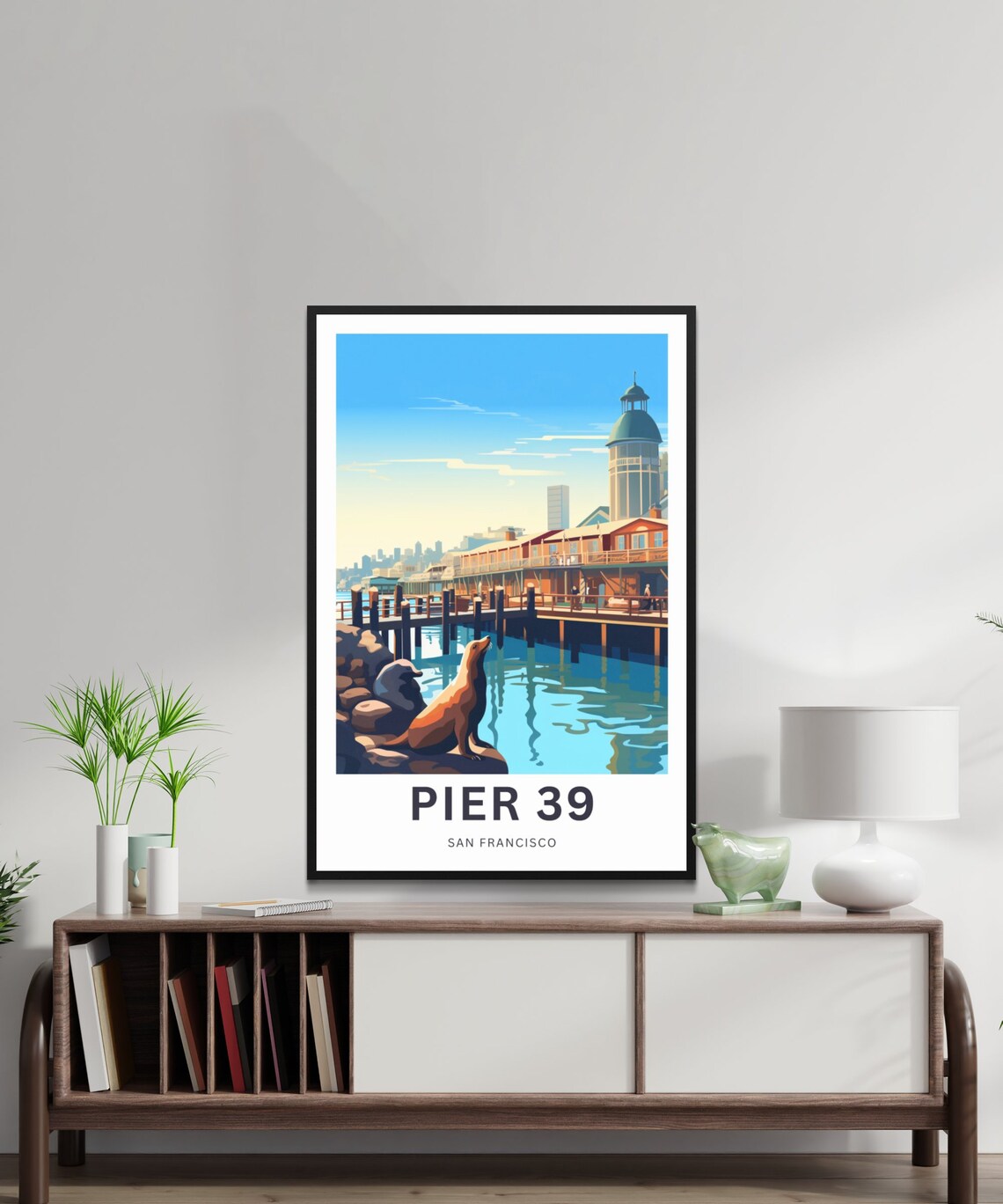 Pier 39 San Francisco Bay Sea Lion Waterfront Grand Travel Poster - Image 2
