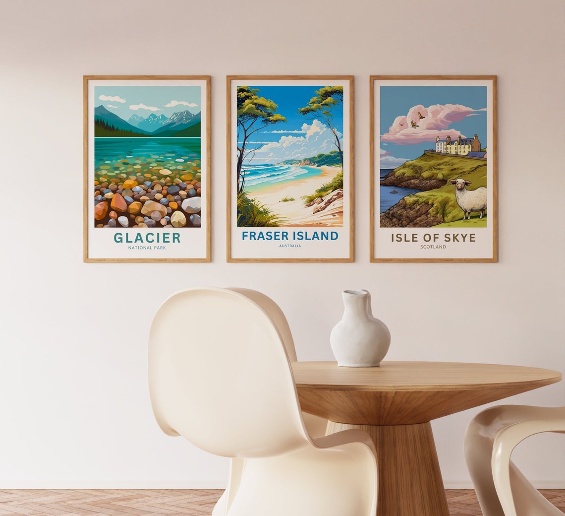 Fraser Island Australia Sandy Beach Turquoise Waves Tree View Poster - Image 3