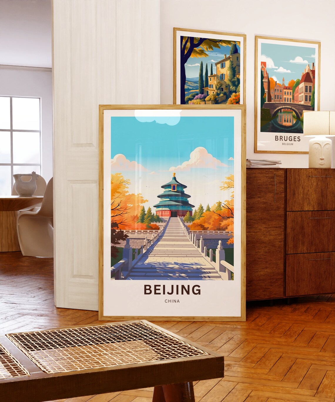 Beijing China Temple of Heaven Autumn Stairs Gardens Travel Poster - Image 5