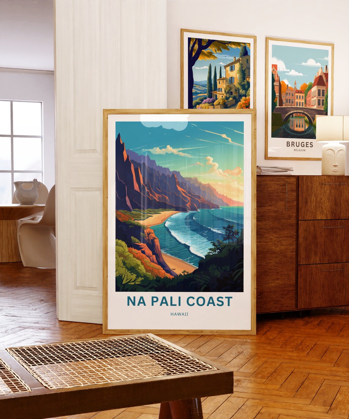 Na Pali Coast Hawaii Sea Cliffs Cove Turquoise Waves Travel Poster - Image 5