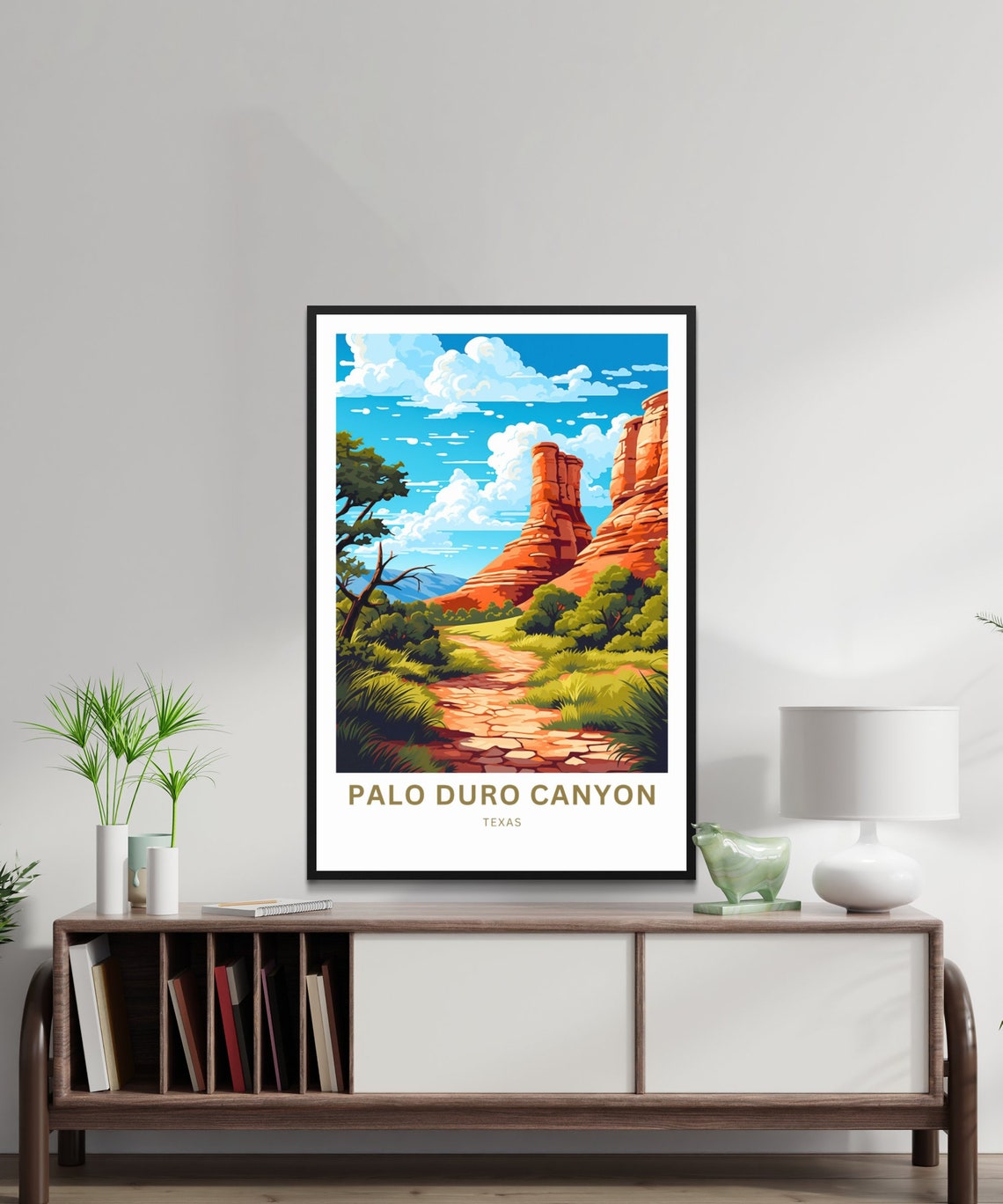 Palo Duro Canyon Texas Red Rock Spires Custom Text Personalized Poster - Image 2