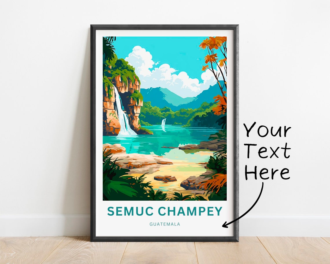 Personalized Semuc Champey Guatemala Lagoon Waterfall Travel Poster