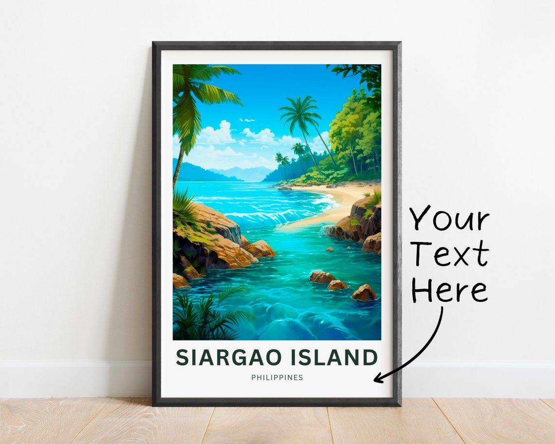 Personalized Siargao Island Philippines Tropical Beach Travel Poster