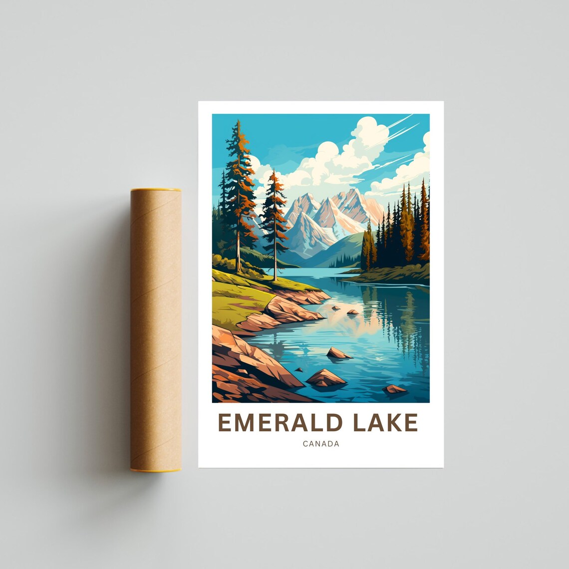 Emerald Lake Travel Poster, Canada Wall Art - Image 4
