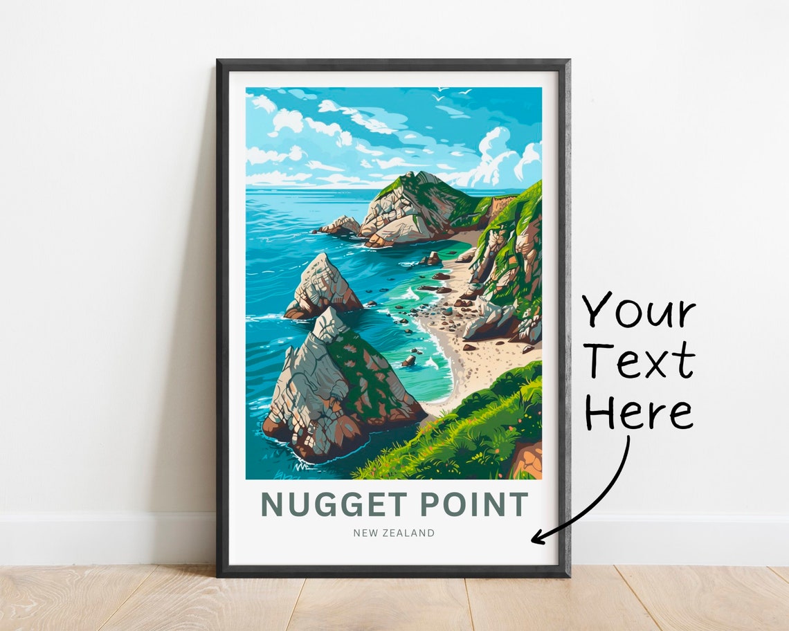 Personalized Nugget Point New Zealand Coast Custom Text Poster