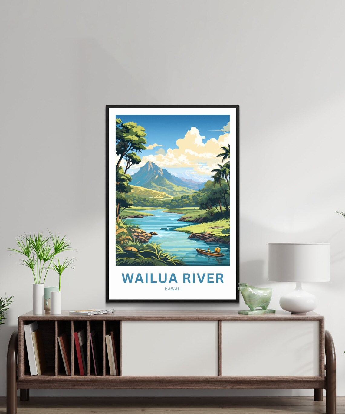 Wailua River Hawaii Island Canoe Adventure Personalized Poster - Image 2