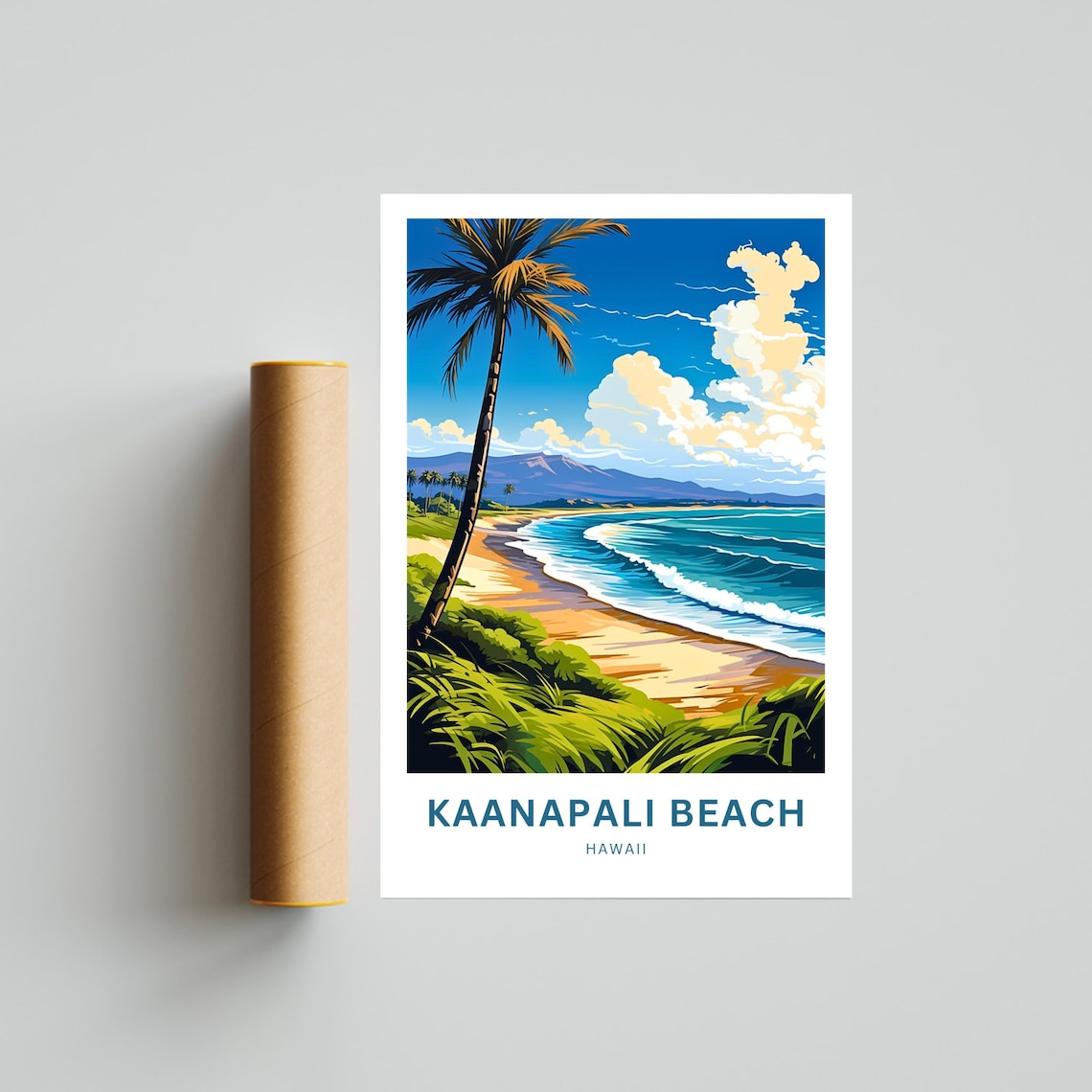 Personalized Kaanapali Beach Travel Poster, Hawaii - Image 4
