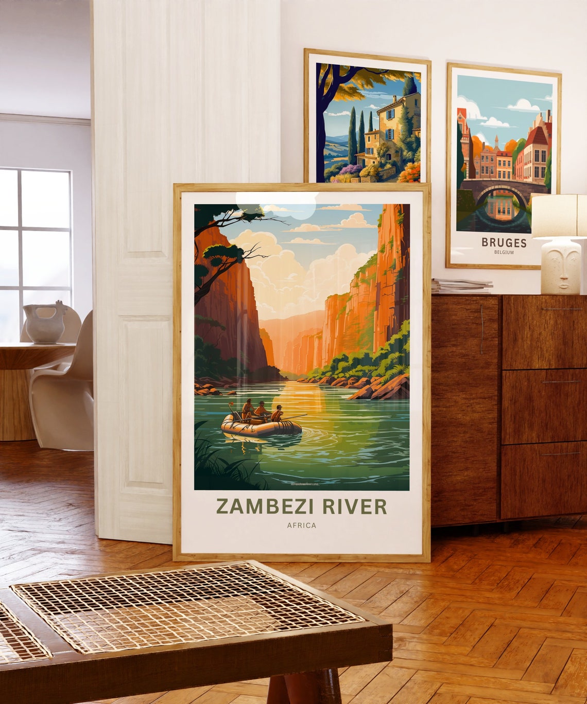 Zambezi River Africa Canyon Raft Adventure Personalized Travel Poster - Image 5