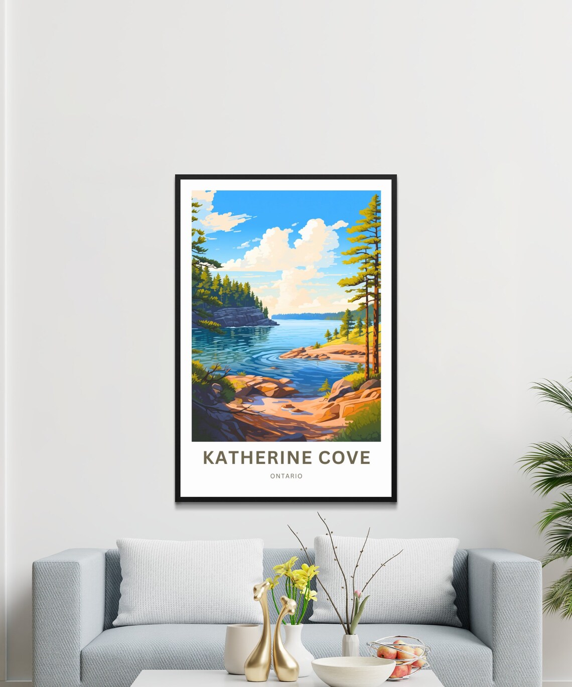 Katherine Cove Ontario Rocky Pine Lake Personalized Travel Poster - Image 3