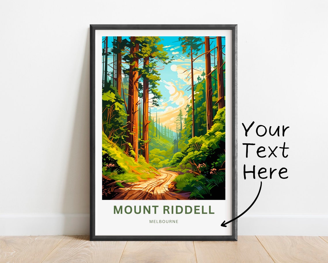 Personalized Mount Riddell Melbourne Forest Trail Custom Text Poster