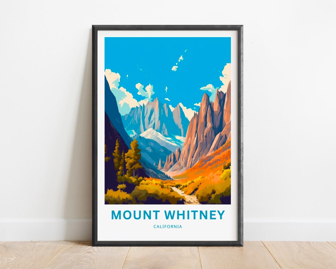 Mount Whitney California Granite Sierra Peaks View Travel Poster