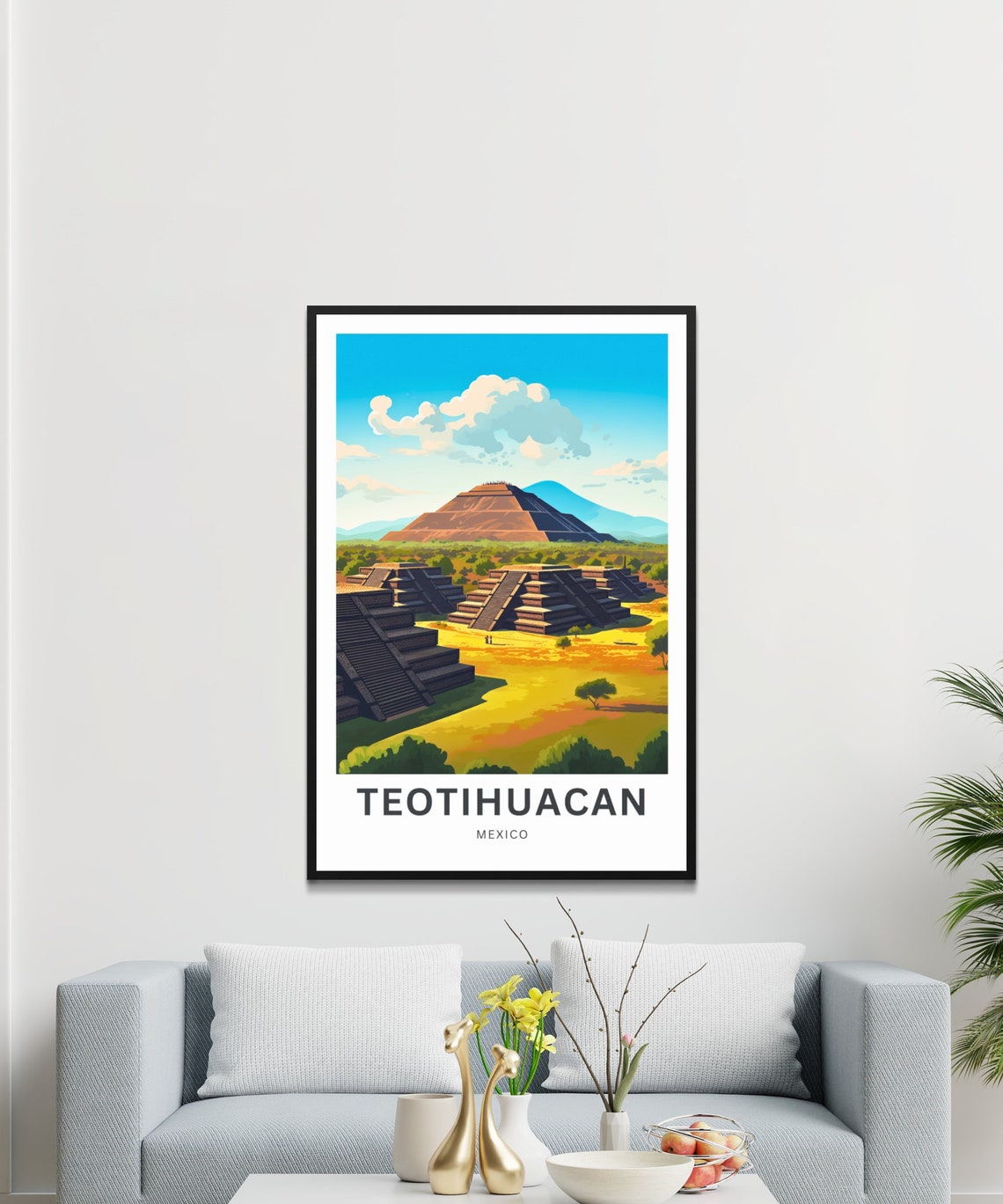 Teotihuacan Mexico Sunset Pyramids Golden Light Travel Poster - Image 4