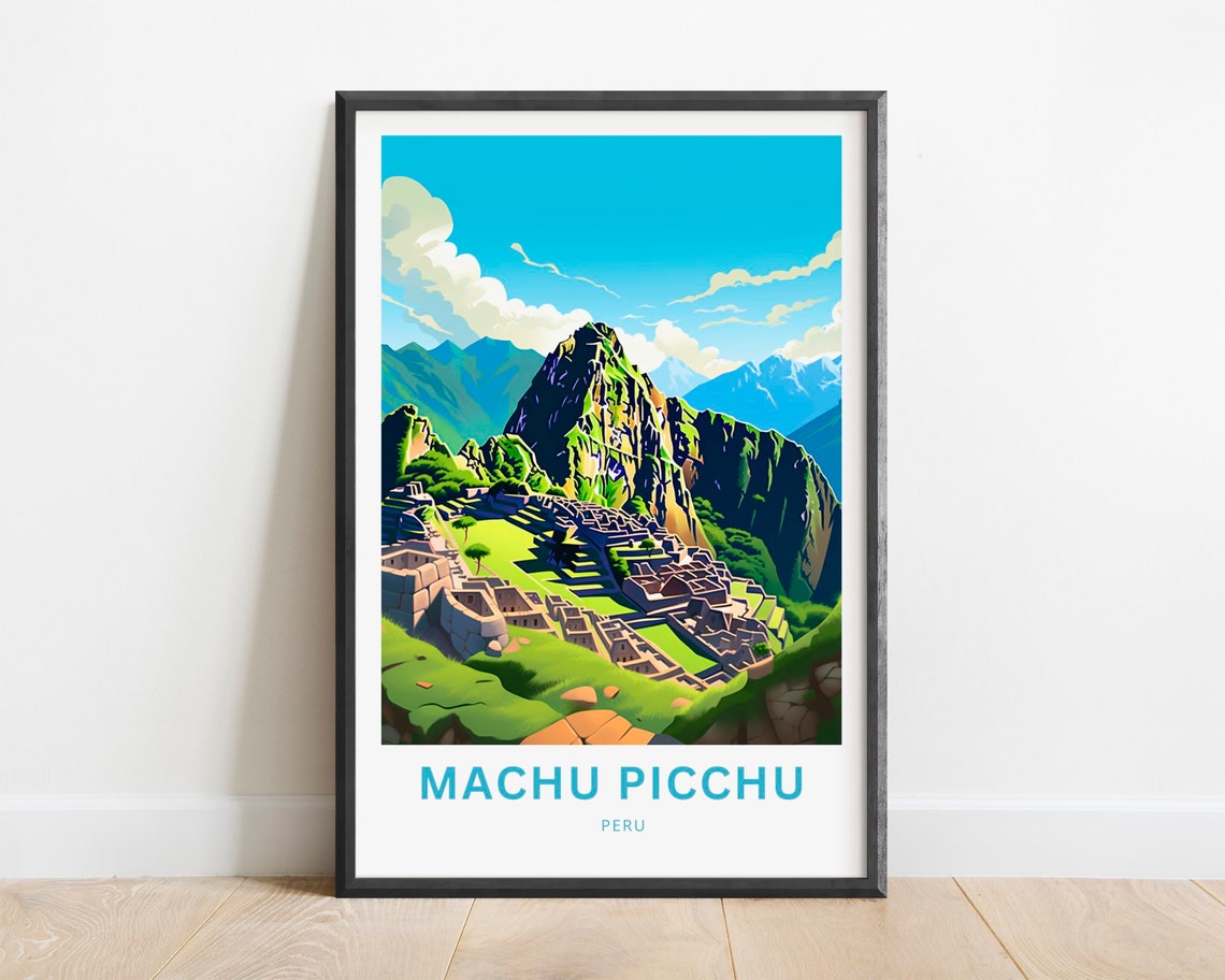Machu Picchu Peru Ancient Ruins Towering Andes Mountain Poster